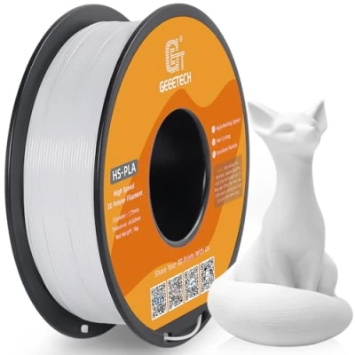 Afbeelding van GEEETECH HS PLA filament 1,75 mm voor 3D printer, hoge snelheid, 1 spoel, kg, wit