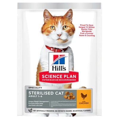 Afbeelding van Hill&#039;s Feline Adult Sterilised Cat Kip Kattenvoer 300 g