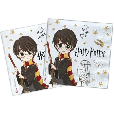 Afbeelding van Ciao Harry Potter composteerbare papieren servetten (33 x 33 cm, dubbele fiets), 20 stuks, meerkleurig
