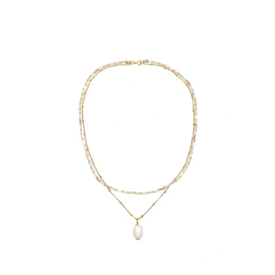Afbeelding van Elli Layer LOOK Pearls Ketting goldcoloured, Dames, Maat: 42, Gold coloured
