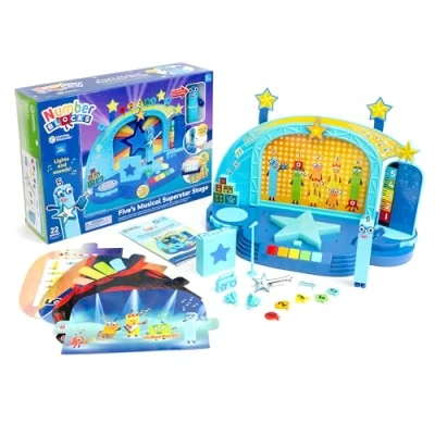 Afbeelding van Learning Resources Numberblock Five&#039;s magische scène Superstar speelgoed voor kinderen vanaf 3 jaar, luxe set met figuur Five inbegrepen, meerkleurig, HM96095 UK