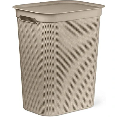 Afbeelding van Rotho Brisen Wasverzamelaar, 50 l, met deksel en 2 handgrepen, kunststof (PP), BPA vrij, cappuccino, l (43,1 x 34,0 52,9 cm)