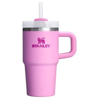 Afbeelding van Stanley Quencher H2.0 Drinkbeker met handvat en rietje, Flowstate deksel 3 standen, bekerhouder, reisvriendelijk, 591 ml, geïsoleerd, roestvrij staal, BPA vrij, pioenroos