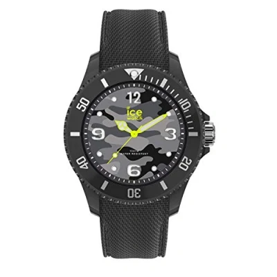 Afbeelding van Ice Watch Bastogne Antraciet Unisex grijs horloge met siliconen band 016292 (Medium), Zwart, armband