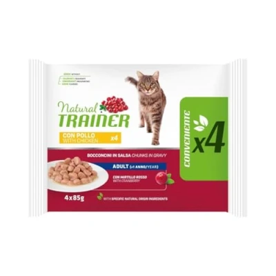 Afbeelding van Natural Trainer Adult Natvoer voor Katten Voordeelpakket: 60 x 85 g Kip