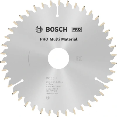 Image de BOSCH 2608640519 lame de scie circulaire Multi Material, 165 x 30/20 2.4 mm, 42T