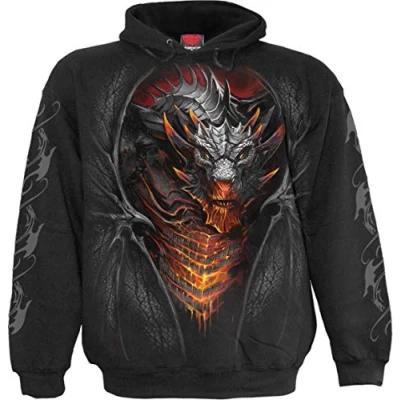 Image de Spiral Sweat à capuche Draconis Homme Noir Taille L