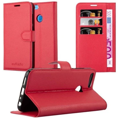 Afbeelding van Cadorabo Hoesje geschikt voor Honor 9 LITE in KARMIJN ROOD Beschermhoes met magnetische sluiting, standfunctie en kaartvakje Book Case Cover Etui