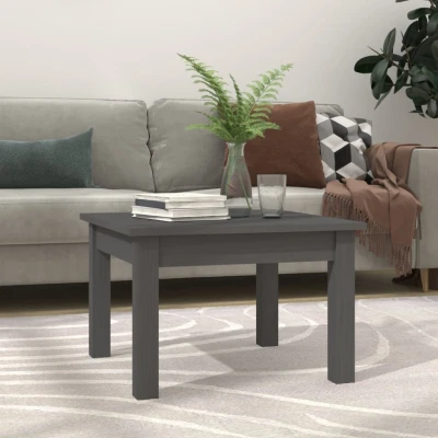 Afbeelding van Salontafel 45x45x30 cm massief grenenhout grijs