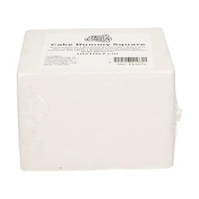 Afbeelding van FunCakes Taart Dummy Piepschuim Blok Vierkant 10x10x7 cm