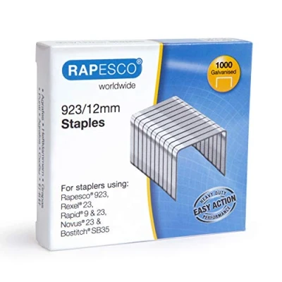 Afbeelding van Rapesco 1238 nietjes, verzinkt, 923/12 mm, type 23, 1000 stuks
