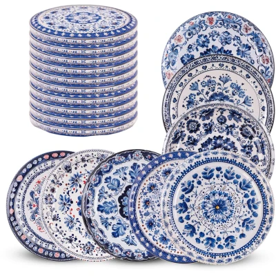Afbeelding van KADAX Schroefdeksel met diameter van 82 mm, metalen twist off deksel, reservedeksel voor inmaakpotten en inmaakpotten, deksel 6 inkepingen (10 stuks, blauw/wit)