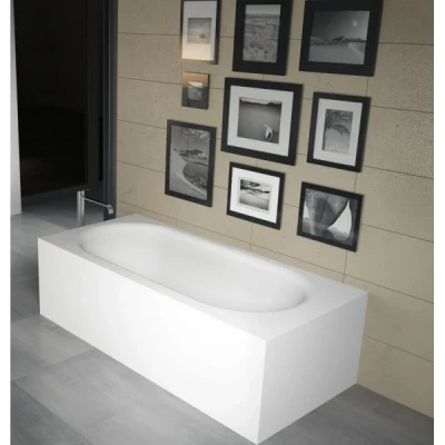 Afbeelding van Riho Madrid Vrijstaand Bad 180X86X54cm Solid Surface Mat Wit