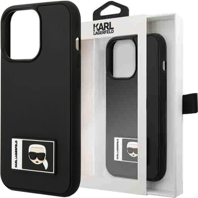 Afbeelding van Karl Lagerfeld KLHCP13X3DKPK iPhone 13 Pro Max 6.7 zwart/zwart hardcase Ikonik Patch