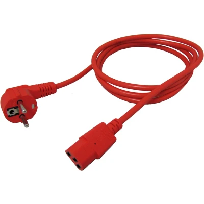 Afbeelding van ROLINE stroomkabel, recht IEC Female, rood, 1,8 m