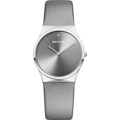 Afbeelding van BERING Dames Analoog Quarz Classic Collection Polshorloge met Satijn Armband en Saffier glas 12130 609