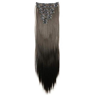 Afbeelding van Prettyshop CES2 Clip In Extensions, 61 cm, bruin, 8 stuks