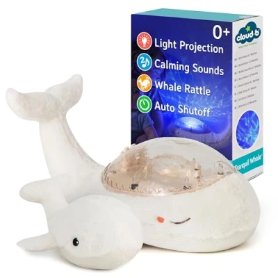 Image de Veilleuse Cloud B Tranquil Whale Family Blanc
