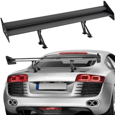 Afbeelding van VEVOR GT Wing 134,9 cm universele dubbele plaat verstelbare lichtgewicht aluminium achterspoiler auto BGW/JDM Drift racevin zwart