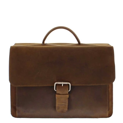 Afbeelding van Plevier Retro Newton Laptoptas 3 vaks 15.6&quot; bruin