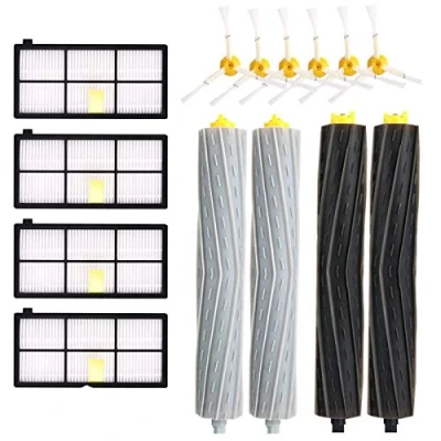 Afbeelding van YanBan Vervangende onderdelenset voor iRobot Roomba 960 980 990 900 890 896 885 886 865 866 800 805 860 861 870 871 880 accessoireset met 6 zijborstels + 4 HEPA filters 2set/4 stuks Rollers