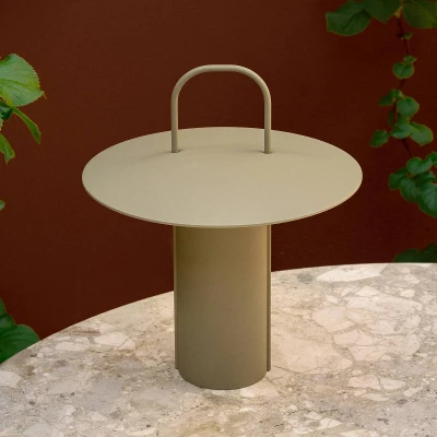 Afbeelding van Audo Ray LED tafellamp, draagbaar, stofgroen