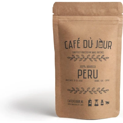 Afbeelding van Café du Jour 100% arabica Peru 250 gram vers gebrande koffiebonen
