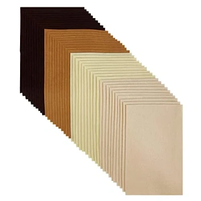 Afbeelding van Jtnohx Feutrine de Couleur, Tissu en Feutre 40 Pièces, Feuille 20x30cm, 1.4 mm Souple pour L&#039;artisanat Projets et Fête (Série Marron)