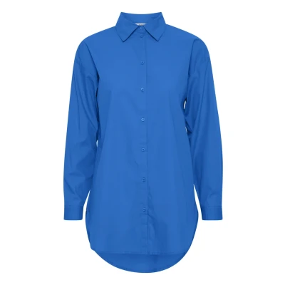 Afbeelding van b.young Bygamze Overhemdblouse, Dames, Maat: 38, Strong blue