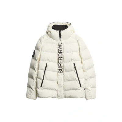 Afbeelding van Superdry Graphic Puffer Winterjas, Heren, Maat: Small, Off white