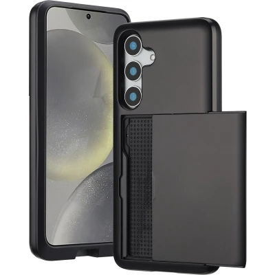 Afbeelding van imoshion Hoesje Geschikt voor Samsung Galaxy S25 Ruimte 2 pasjes Backcover met pasjeshouder Zwart