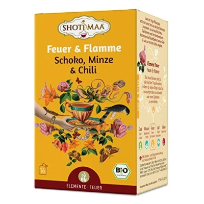 Afbeelding van Shoti Maa Elements &quot;Purity Flame&quot; Biologische kruidenthee kruiden specerijenthee chocolade, munt en chili.