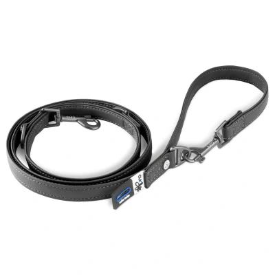 Afbeelding van Curli Hondenriem Apple Leather Zwart