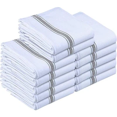Afbeelding van Utopia Towels 12 stuks chocoladehanddoeken 100% katoen (38 x 64 cm) keukenhanddoeken, Bardoeken en Theedoeken (Grijs)
