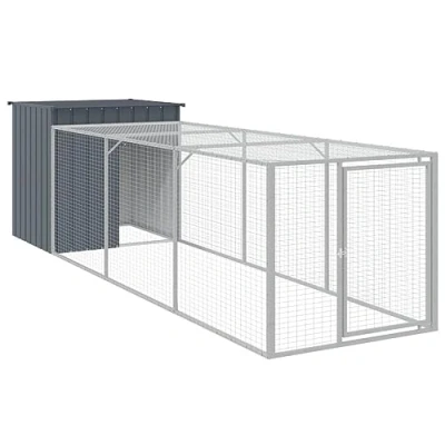 Afbeelding van vidaXL Kippenhok met ren 110x405x110 cm gegalvaniseerd staal antraciet