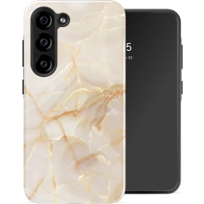 Afbeelding van Selencia Hoesje Geschikt voor Samsung Galaxy S23 Vivid Backcover Golden Beige Marble