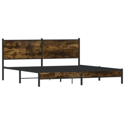 Afbeelding van vidaXL Bedframe zonder matras metaal gerookt eikenkleurig 160x200 cm