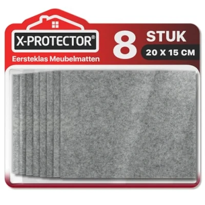 Afbeelding van Meubilair Pads Vloerbeschermers X PROTECTOR 8 PCS 20x16cm Vilten voor Stoelpoten Premium Meubelpoten Gesneden Vloerbescherming die je nodig hebt Bescherm uw houten vloeren!