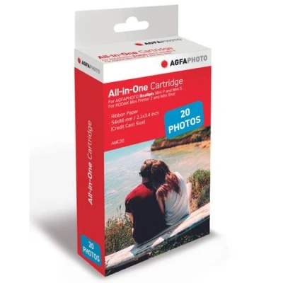 Afbeelding van AgfaPhoto vulling voor fotoprinter Realipix Mini P, cartridge en 20 vel fotopapier (sticker)