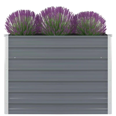 Afbeelding van Plantenbak verhoogd 100x100x77 cm gegalvaniseerd staal grijs