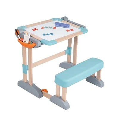 Image de Pupitre Smoby en bois et plastique transformable tableau double face