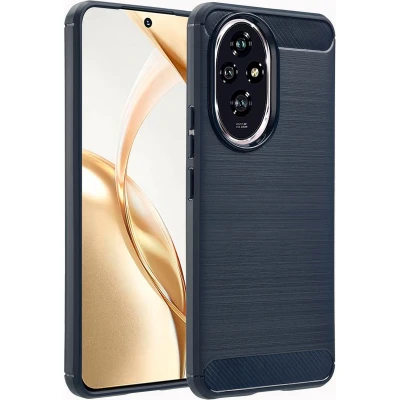 Afbeelding van imoshion Hoesje Geschikt voor Honor 200 Siliconen Brushed Backcover Donkerblauw