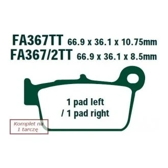Afbeelding van EBC Brakes FA367R Remblokkenset