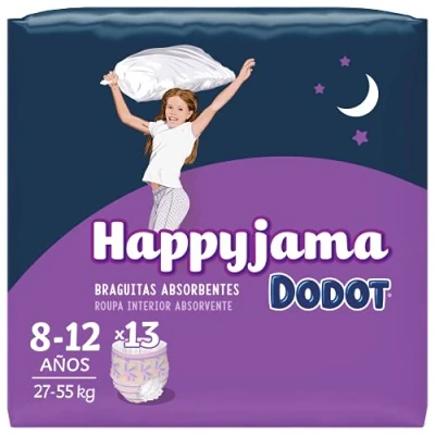 Afbeelding van Wegwerpluiers Dodot Happyjama 8 12 Jaar Slip Maat 13 Stuks