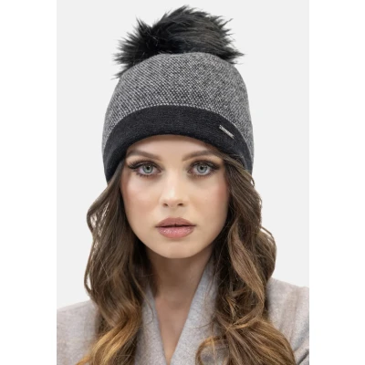 Afbeelding van Vivisence Muts, Dames, Maat: One Size, Black houndstooth