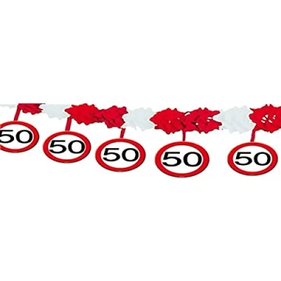 Afbeelding van Slinger Verkeersbord 50 jaar met onderhanger