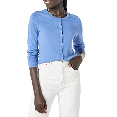 Image de Amazon Essentials Gilet Col Rond Léger (Grandes Tailles Disponibles) Women&#039;s, Bleu, XXL