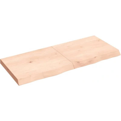 Afbeelding van vidaXL Wastafelblad 120x50x6 cm onbehandeld massief hout