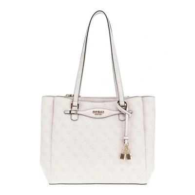 Afbeelding van GUESS Handtas Schoudertas Katya Multi Comp Tote White Logo Crème