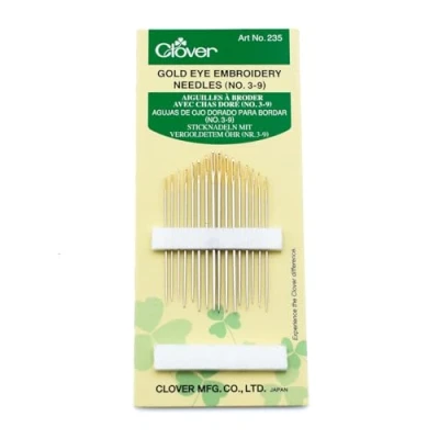 Afbeelding van Clover Borduurnaalden met gouden chas nr. 3 9